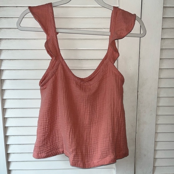 NWT Marine Layer Jude Flutter Sleeve Tank Top Rosette Pink size Small Gauzy - Picture 2 of 5